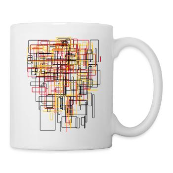 Abstrakte & Moderne Kunst - Architektur Muster - Tasse - Weiß - Rechts