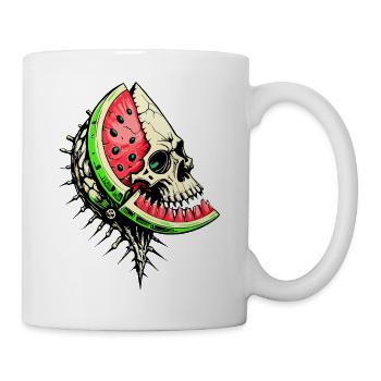 Crâne de melon // Tête de mort pastèque FS0040 - Mug blanc - blanc - Droite