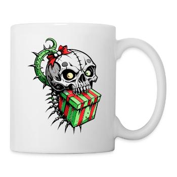 Cadeau de Noël tête de mort // Totenkopf Geschenk FS0059 - Mug blanc - blanc - Droite