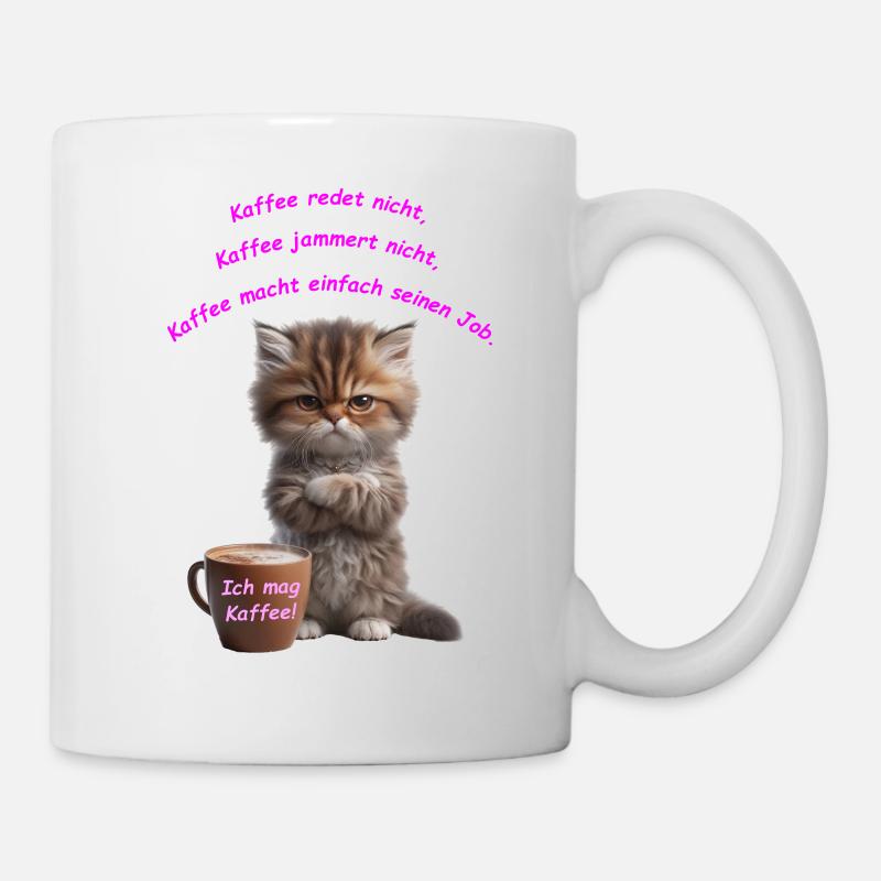 Cat Coffee J’aime le café - Mug blanc - blanc