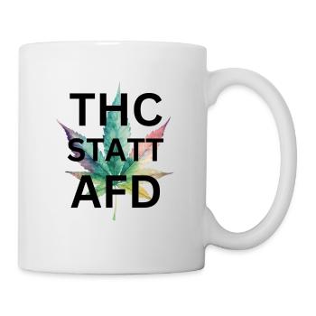 T-Shirt : THC au lieu d’AfD : Racisme, fumer de l’herbe, cannabis - Mug blanc - blanc - Droite