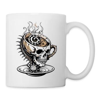 Coffee Skull // Totenkopf Kaffee // Koffein FS0116 - Tasse - Weiß - Rechts