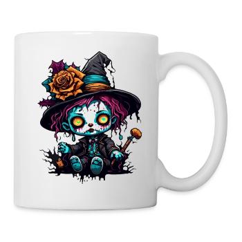 Poupée d’horreur / Halloween / Effrayant / Sombre - Mug blanc - blanc - Droite