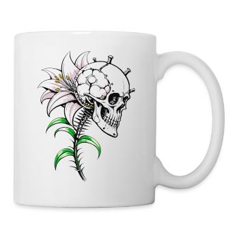 Lily Skull // Totenkopf Lilie // Blume FS0145 - Tasse - Weiß - Rechts