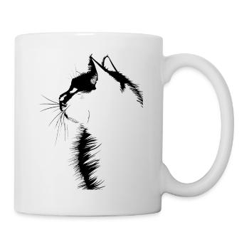 Katze, katzenmotiv - Tasse - Weiß - Rechts