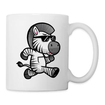 Zebra Marathon Runner Athlete Running - Mug - white - Right