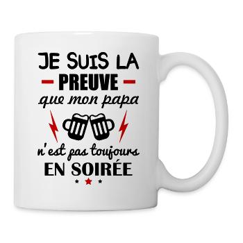 Je suis la preuve que mon papa, grossesse, bébé - Mug blanc - blanc - Droite