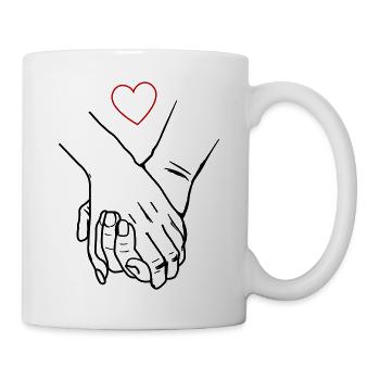 hände herzen - Tasse - Weiß - Rechts