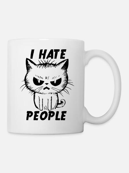 I hate people Shirt - Tasse - Weiß