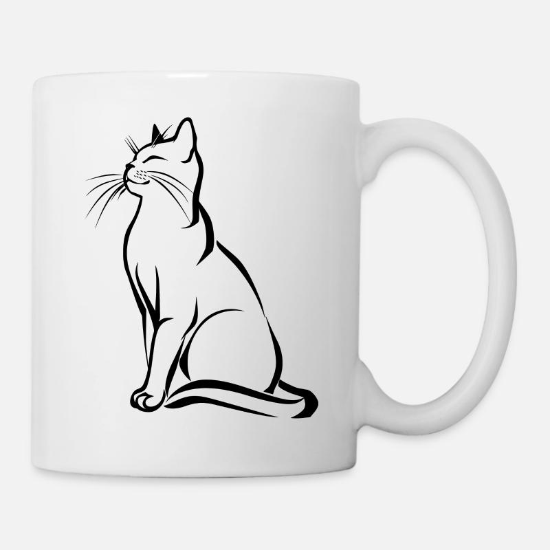 Katze, Katzenmotiv, Katzengesicht - Tasse - Weiß