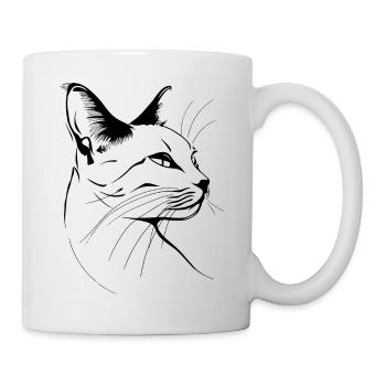 Cat, Cat Motif, Cat Face - Mug - white - Right