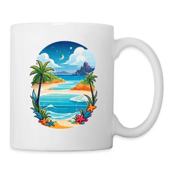 plage vacances soleil mer - Mug blanc - blanc - Droite