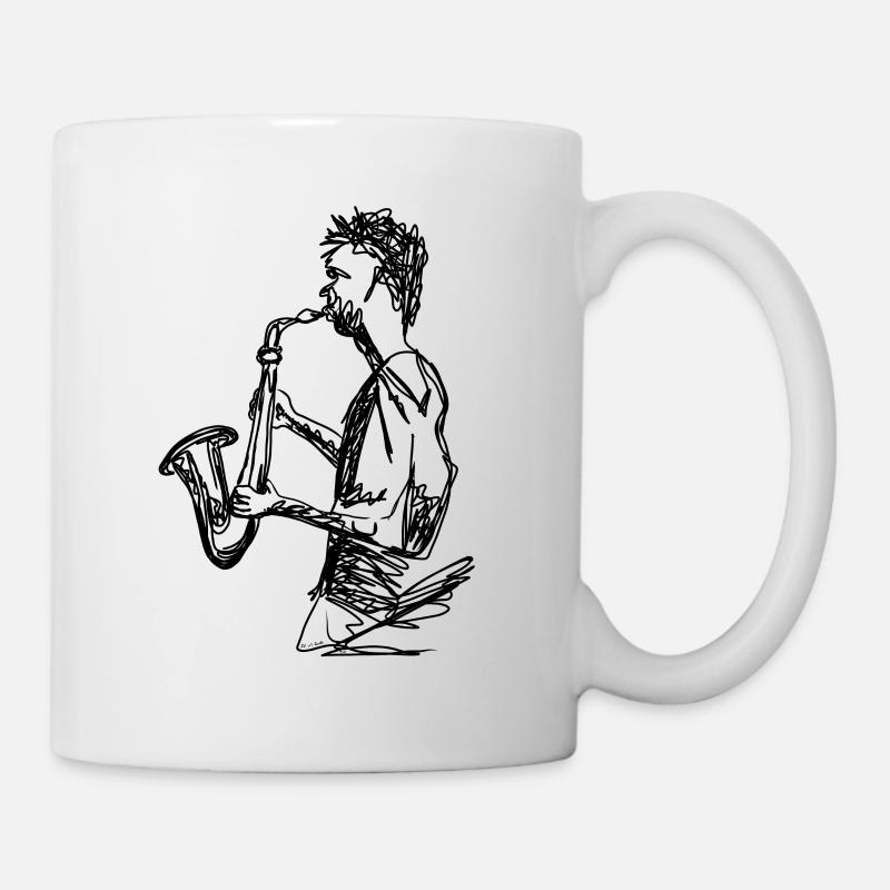 Saxophon - Tasse - Weiß