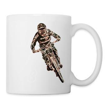 Downhill mountain biking - Mug - white - Right