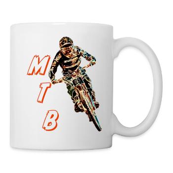 Downhill mountain biking - Mug - white - Right