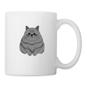 Große weiße Katze - Tasse - Weiß - Rechts