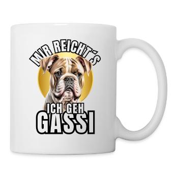 I'M GOING FOR A WALK - BULLDOG DOG DOGS - Mug - white - Right