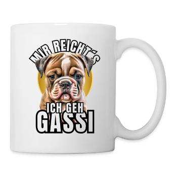 I'M GOING FOR A WALK - BULLDOG DOG DOGS - Mug - white - Right