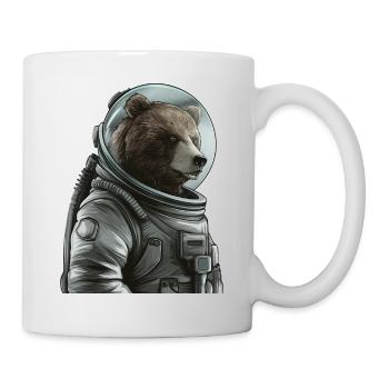 Nachdenklicher Braunbär Astronaut - Tasse - Weiß - Rechts