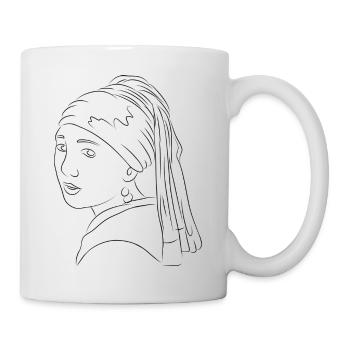 Jeune fille à la perle - Mug blanc - blanc - Droite