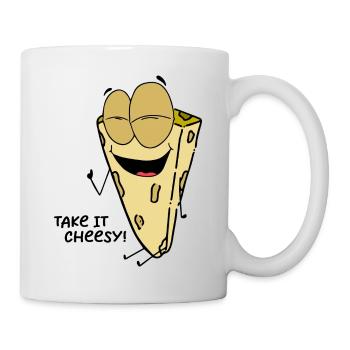 Lustiger Spruch Take it Cheesy - Tasse - Weiß - Rechts