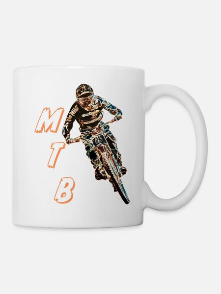 vtt descente - Mug blanc - blanc