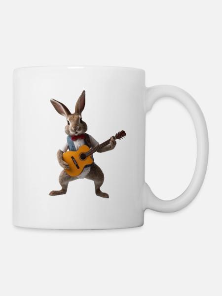 Lapin guitare - Mug blanc - blanc