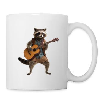 Waschbär Gitarre - Tasse - Weiß - Rechts