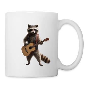Waschbär Gitarre - Tasse - Weiß - Rechts