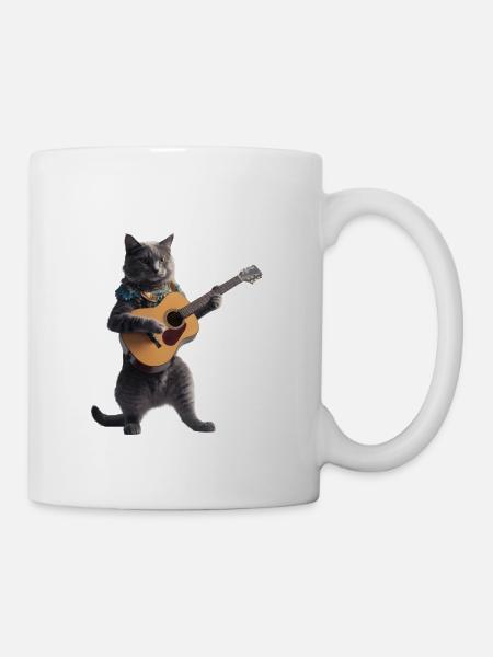 Cat Guitar - Mug - white