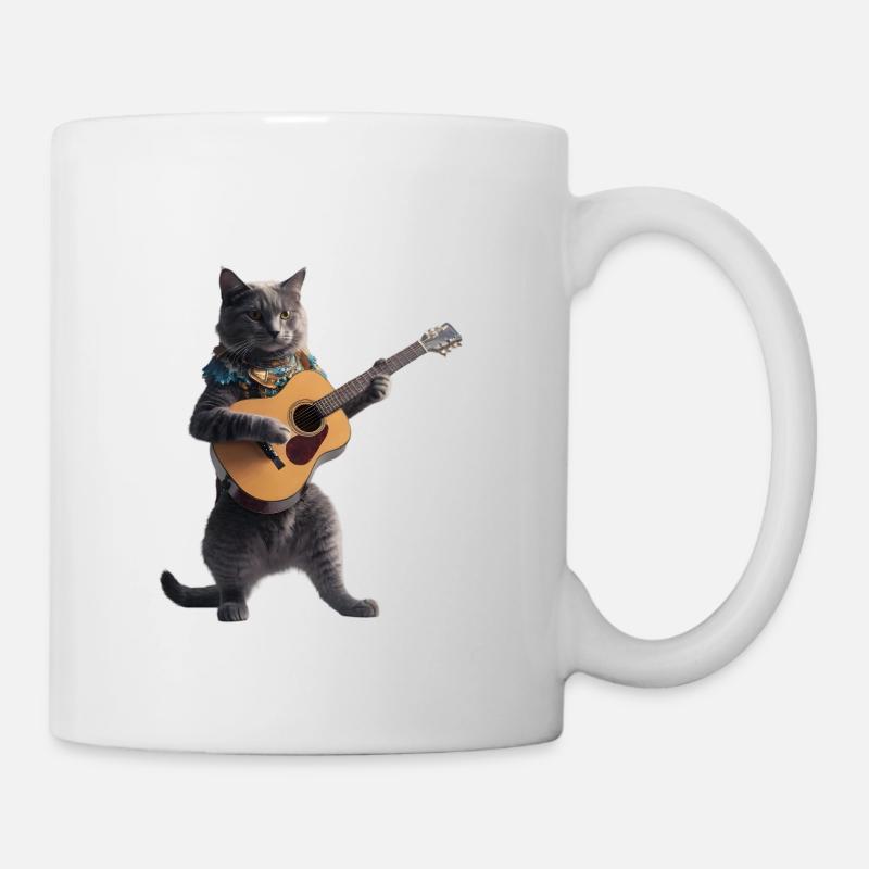 Cat Guitar - Mug - white