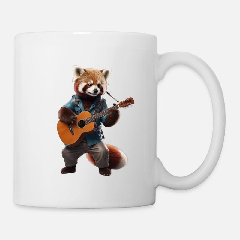Red Panda Guitar - Mug - white