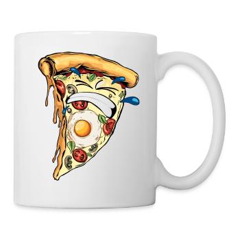 pizza humour dur soufrance difficile dents dessin - Mug blanc - blanc - Droite