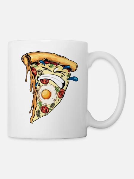 pizza humour dur soufrance difficile dents dessin - Mug blanc - blanc