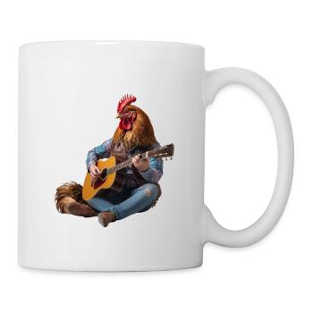 Rooster Hen Gitarre - Tasse - Weiß - Rechts