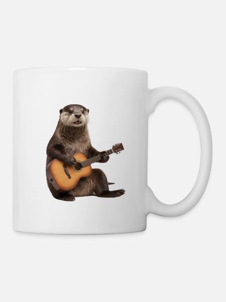Groundhog Guitar Otter - Mug - white