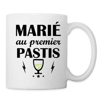 Marié au premier pastis, fête des pères, humour - Mug blanc - blanc - Droite