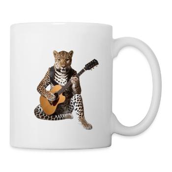 Geparden-Panther Dschungel-Gitarrenmusik - Tasse - Weiß - Rechts