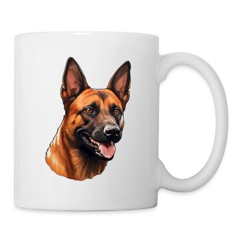 Belgian Malinois Kopf - Tasse - Weiß - Rechts