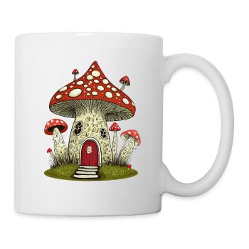 imaginative mushroom house - Mug - white - Right
