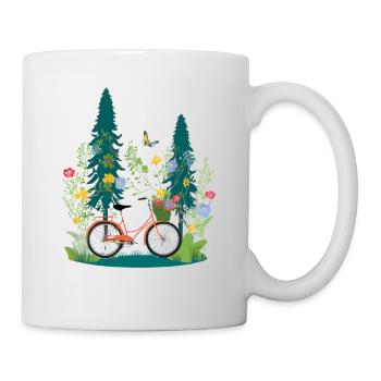 Fahrrad fahren in der Natur - Tasse - Weiß - Rechts