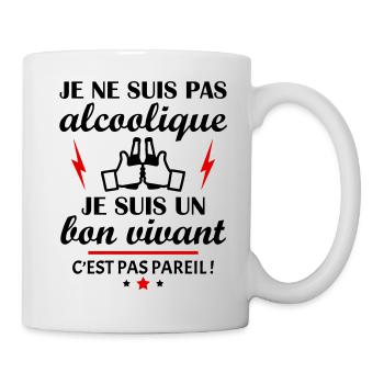 Pas alcoolique bon vivant, humour, fête des pères - Mug blanc - blanc - Droite
