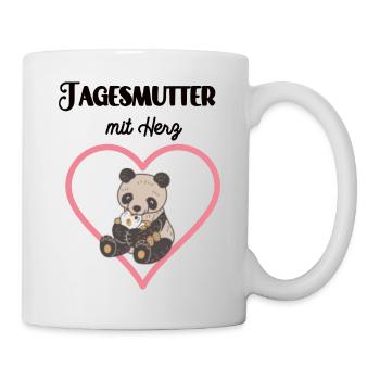 Tagesmutter Herz Beste Tagesmama Betreuerin Danke - Tasse - Weiß - Rechts