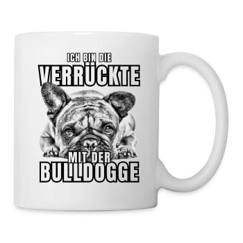 Je suis le FOU avec le chien bouledogue CHIENS - Mug blanc - blanc - Droite