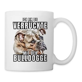 Je suis le FOU avec le chien bouledogue CHIENS - Mug blanc - blanc - Droite
