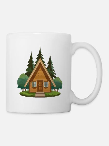 Hütte im Wald - Tasse - Weiß