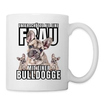 NEVER UNDERESTIMATE A WOMAN with Bulldog Dog DOG - Mug - white - Right
