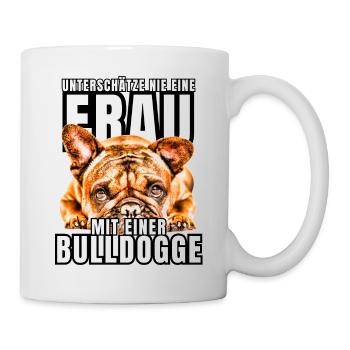 NEVER UNDERESTIMATE A WOMAN with Bulldog Dog DOG - Mug - white - Right