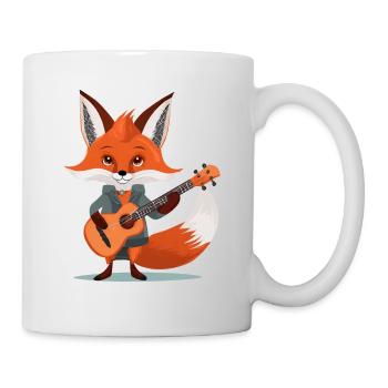 Ein niedlicher Fuchs, der Gitarre spielt - Tasse - Weiß - Rechts