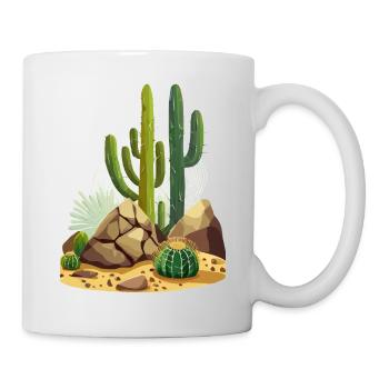 Desert with cacti and rocks - Mug - white - Right